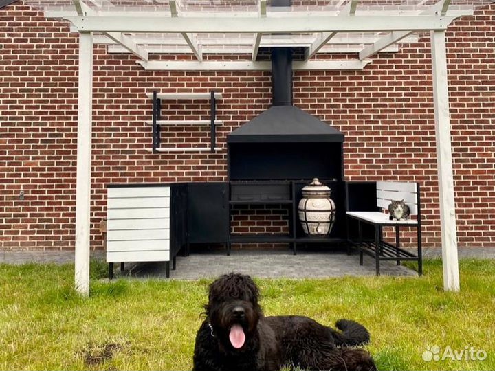 Мангал, мангал с крышей на заказ, мангал с казаном