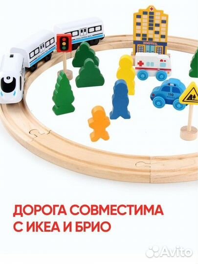 Деревянная железная дорога от WiMi, электропоезд