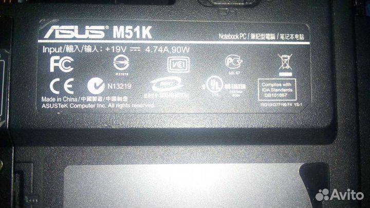 Ноутбук asus M51K на запчасти целиком