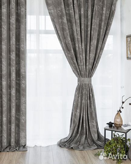 Шторы бархат Галатея оникс