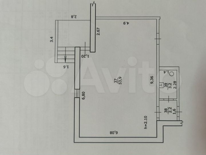 Офис с подсобным помещением, 84 м²