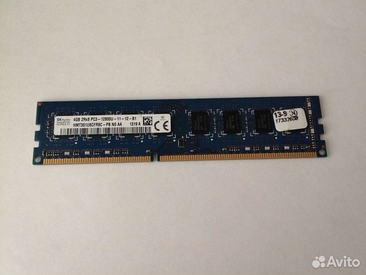 Оперативная Память Hynix DDR3 4GB 1600Mhz