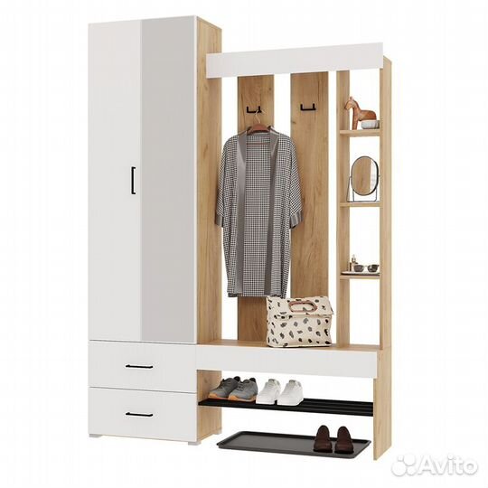 Домино прихожая (Крафт золотой/Белый)