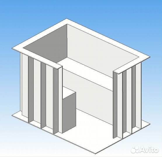 Пластиковая купель квадратная 3 000х1 500