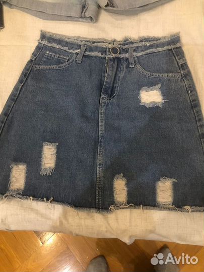 Джинсовая юбка zara s (цена за 4 юбки)