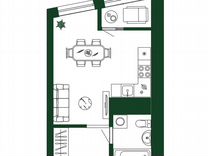 Квартира-студия, 28,5 м², 17/34 эт.