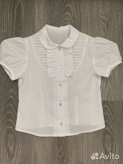 Блузка рубашка школьная для девочки 122