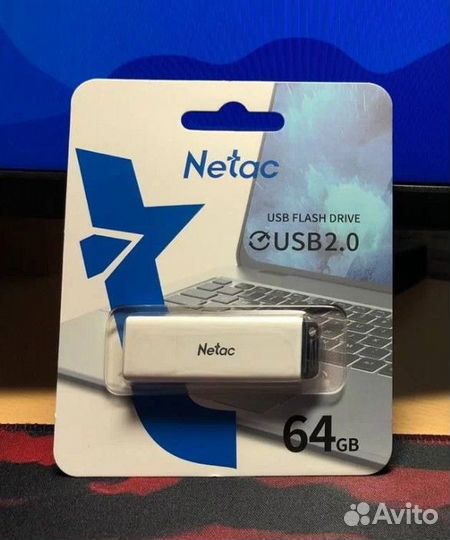 Новая Флешка USB 64Gb (USB 2.0) Netac U185
