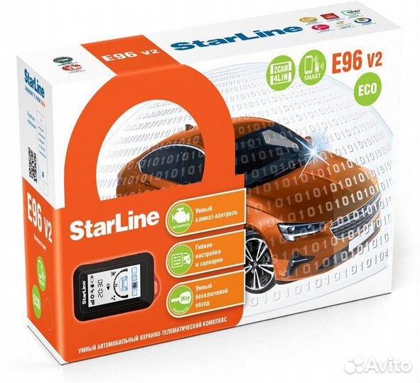 Автосигнализация Starline E96 v2 BT ECO 2Can+4Lin