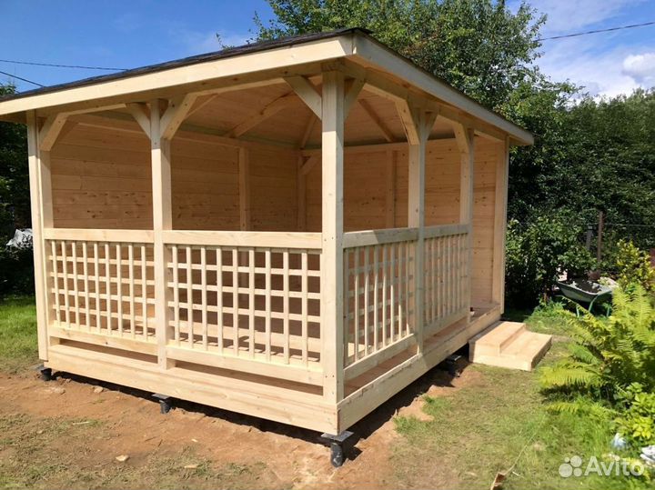 Беседки из дерева для дачи