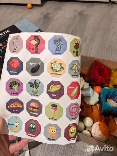 Магнитный конструктор светящийся 75 деталей