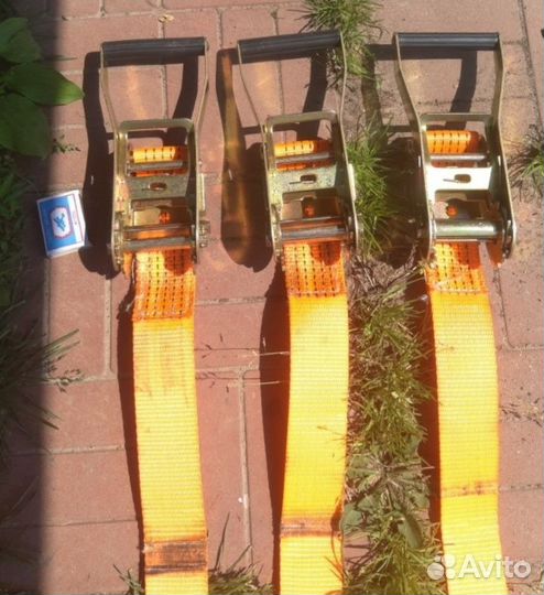 Ремни стяжные с трещеткой для груза