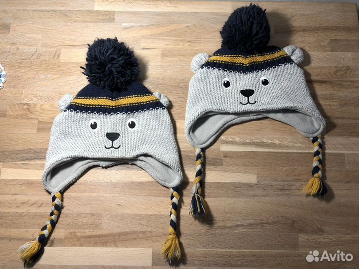 Шапки mothercare для двойняшек 3-6 лет