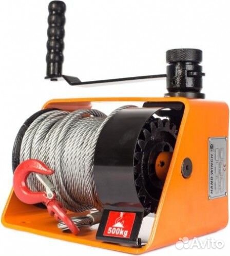 Лебедка червячная TOR VS 500 г/п 0,5 т, длина троса 25 м, 113057 113057