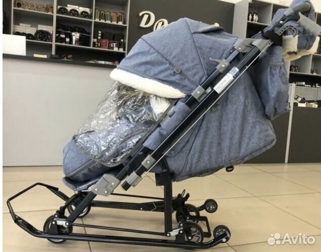 Санки-коляска Nika Ника Детям 7-8K нд7-8K, Джинс