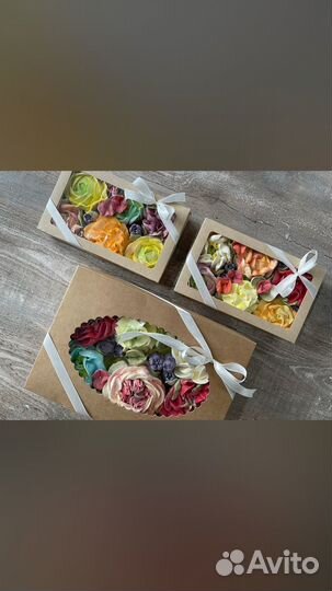 Зефирные цветы в коробке
