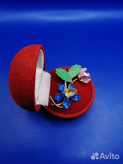 Брошь Брошка Винтаж Чехия Эмаль