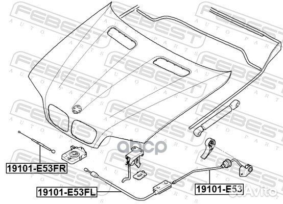 Трос привода открывания замка капота Febest 810