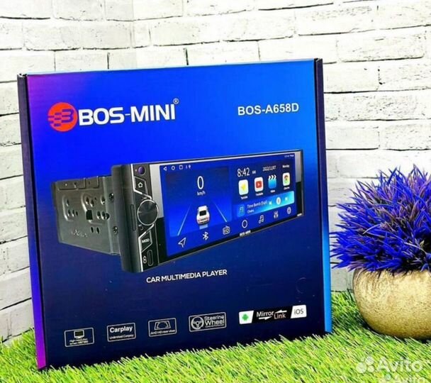 Магнитола Bos Mini 658 1 Din с экраном 4/64GB