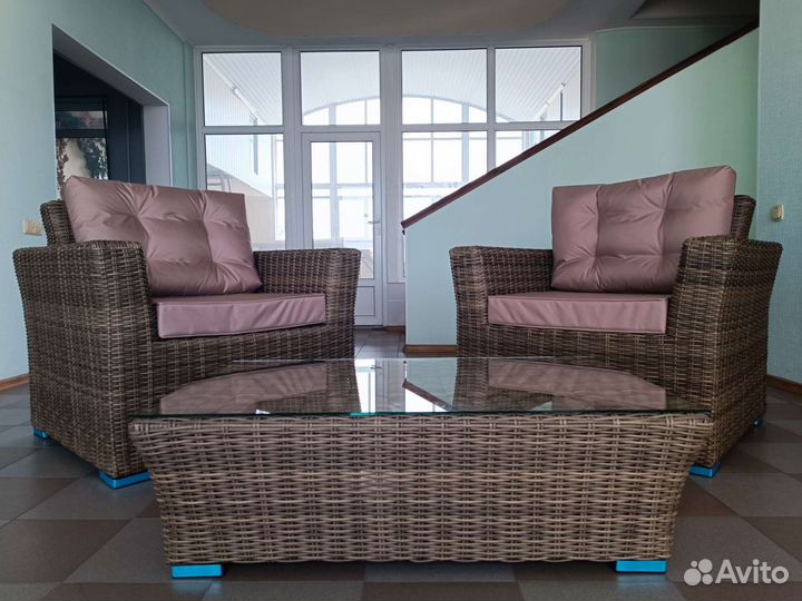 Лаунж зона из ротанга Капучино Сингл