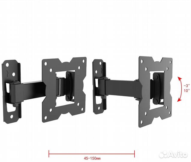 Наклонно-поворотный кронштейн UniTeki FM1804 black