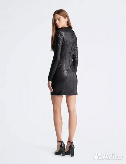 Платье Calvin Klein Sequin Mini, черный