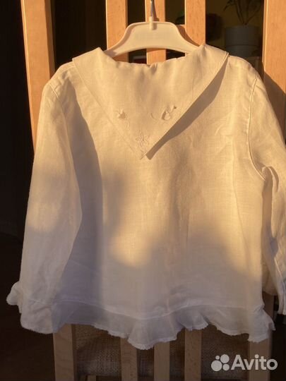 Блузка-рубашка с перламутровыми пуговицами