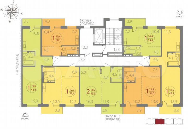 1-к. квартира, 29,8 м², 3/12 эт.
