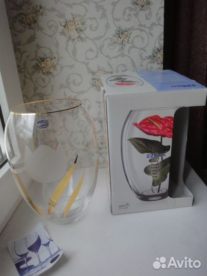 Вазы новые хрустальное стекло,Чехия