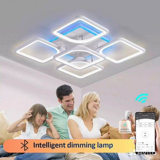 Люстра потолочная светодиодная с пультом