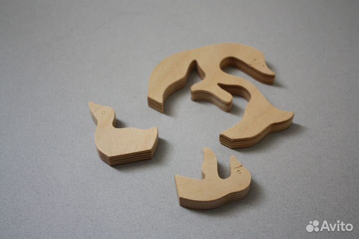 Деревянные пазлы семья уток Пазлы для детей