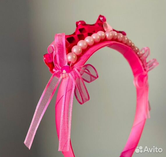 Новый ободок на девочку, цвет фуксия, ярко розовый