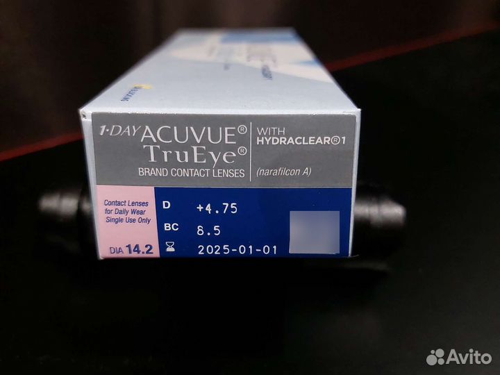 Линзы контактные acuvue trueye 1-day +4.75