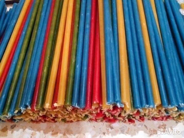 Свечи восковые Цветные