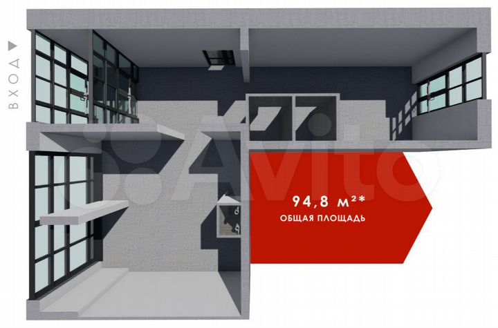 Свободного назначения, 94.8 м²