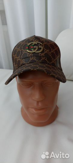 Бейсболка Gucci кожа + сетка люкс