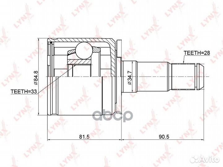 Шрус mitsubishi pajero II/sport I/L200 III-IV 2