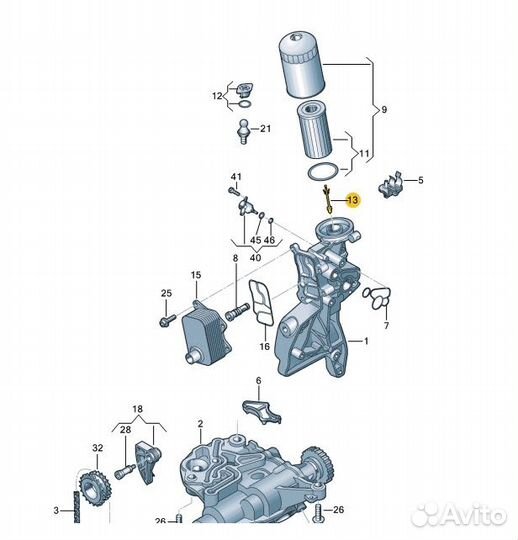 Масляный штуцер Volkswagen Audi Skoda 1.8-2.0 GEn3