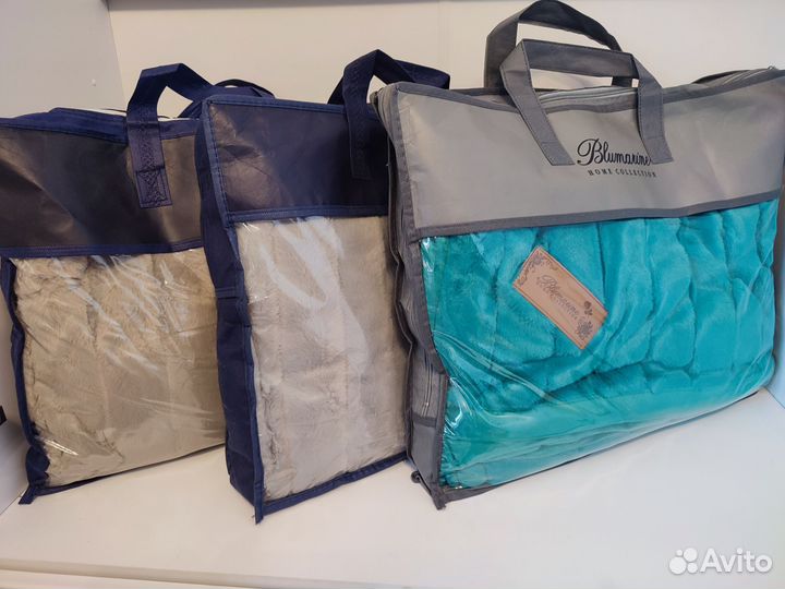 Плед шиншилла новый 220*200 бирюзовый, беж, серый