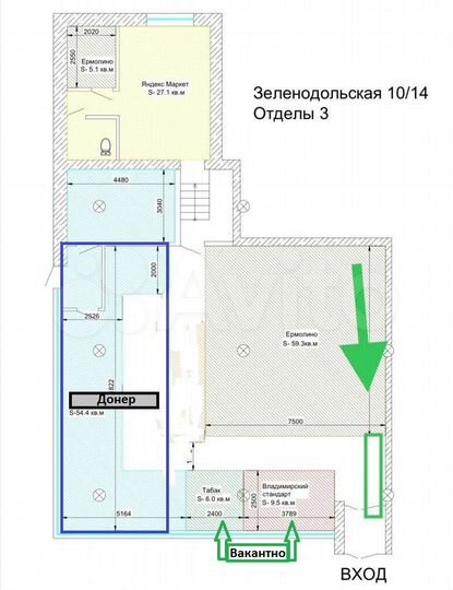 Торговая площадь на трафике под табак, пиво, овощи