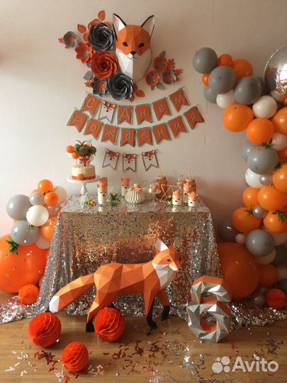 День Рождения в стиле лисичка,6 лет