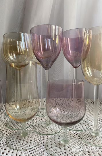 Фужеры и бокалы цветное стекло СССР