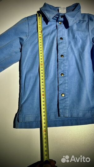 Детская плотная рубашка на кнопках 104-110 р