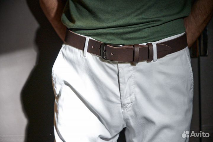 Мужской кожаный ремень натуральная кожа