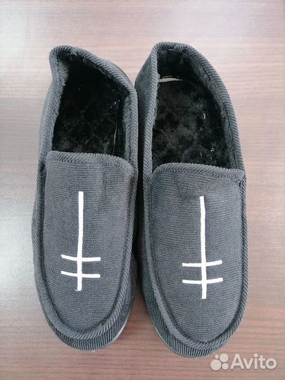 Тапки уличные, домашние вельвет мерч рок, метал