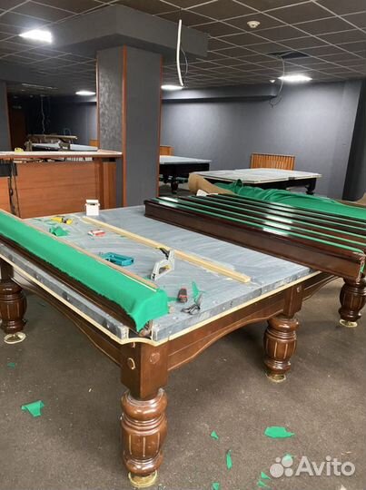 Сборка бильярдного стола.перетяжка бильярда