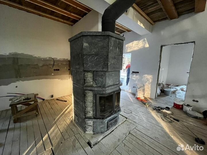 Камин полностью из натурального камня