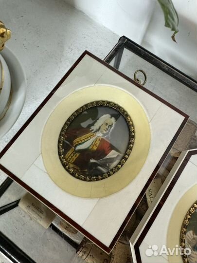 Музыка Картина портрет миниатюра кость живопись