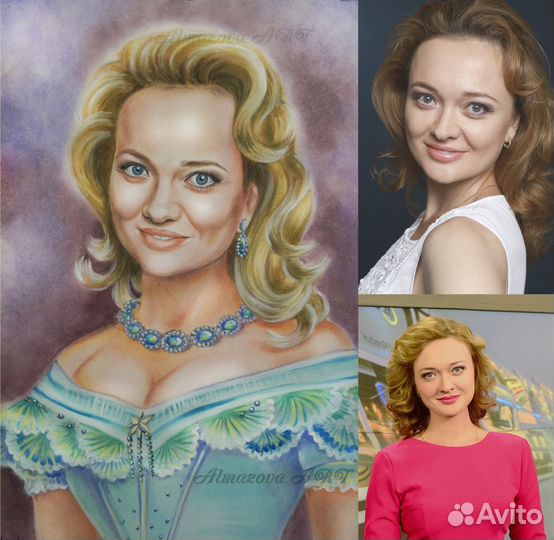 Портрет сюжет-шарж по фото на заказ ручная работа