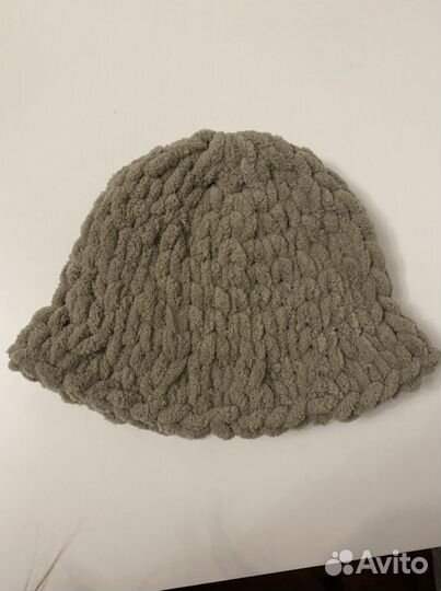 Панама шапка тёплая вязаная плюшевая тик-ток